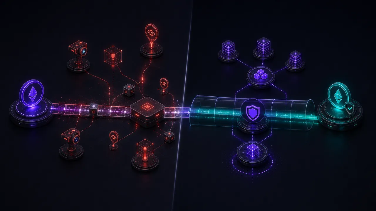 Generated MindSwap article banner for Private Routing vs. Standard Onchain Execution